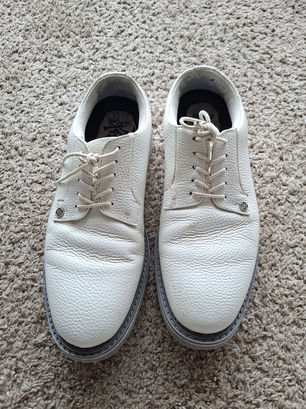 G/FORE Men’s G4 Gallivanter Golf Shoes Size 10 White Nimbus Snow Leather Spikel